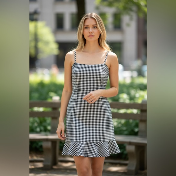 Papaya Dresses & Skirts - Blue and grey design dress